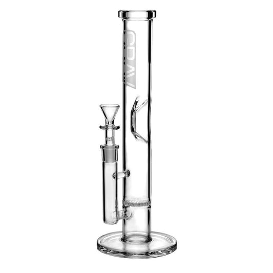The GRAV 12" Straight Base with Disc Water Pipe is an excellent 38mm tube with a twist. The main attraction of this beauty is the honeycomb disc, which forces water and smoke through many tight restrictions to remove tar and debris. 