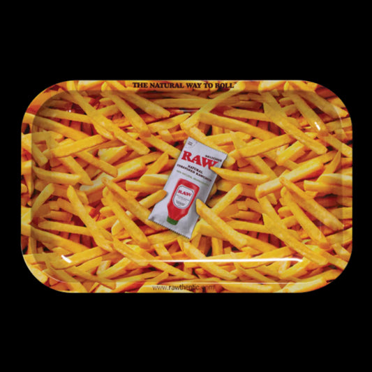 Why get baked when you can get French fried? Like every RAWthentic product, this one is produced in thick-gauge metal with curved sides so material doesn't get lost in the corners. This small metal rolling tray is not only functional, it looks delicious!